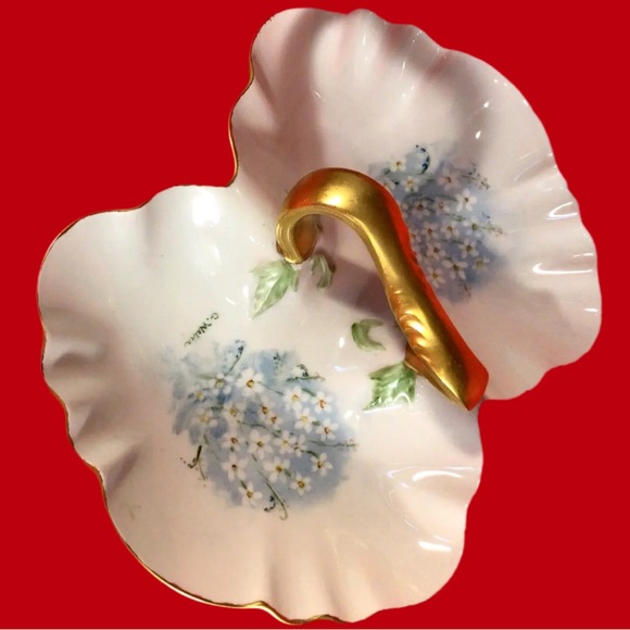 LIMOGES FRANCE DIVIDED BUTTERFLY PORCELAIN DISH - Picture 7 of 7